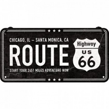 Placa metalica cu snur - Route 66 - 10x20 cm Placa metalica cu snur - Route 66 - 10x20 cm