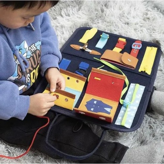 Carte Senzoriala Educativa tip Montessori, Dezvoltare Abilitati Motorii, 28x33x2 cm, Albastru Carte Senzoriala Educativa tip Montessori, Dezvoltare Abilitati Motorii, 28x33x2 cm, Albastru