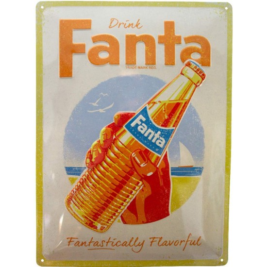 Placa metalica Fanta Bottle Beach - Editie Speciala - 30x40 cm