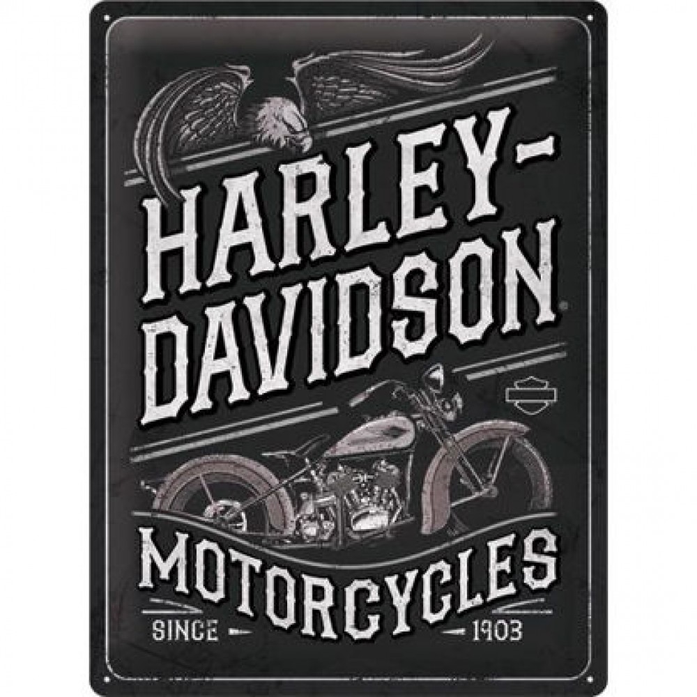 Placa metalica 30x40 Harley-Davidson - Motorcycles Eagle