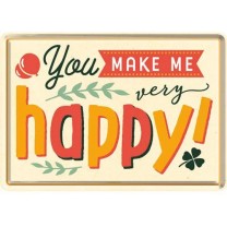 Placa metalica You make me Happy - 10x14cm