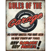 Placa metalica - Rules of the Garage 30x40 cm