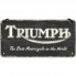 Placa metalica cu snur Triumph - Logo Black Wood 10x20cm