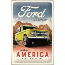 Placa metalica Ford Bronco Pride of America 20x30cm
