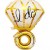 Balon din folie inel auriu cu diamant 70x50 cm