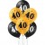 Set 10 baloane 40 ani negru si auriu 30cm