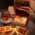 Set carti de joc de lux, aurii cu cutie din lemn