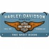 Placa metalica cu snur - Harley Davidson Free Spirit Riders - 10x20 cm