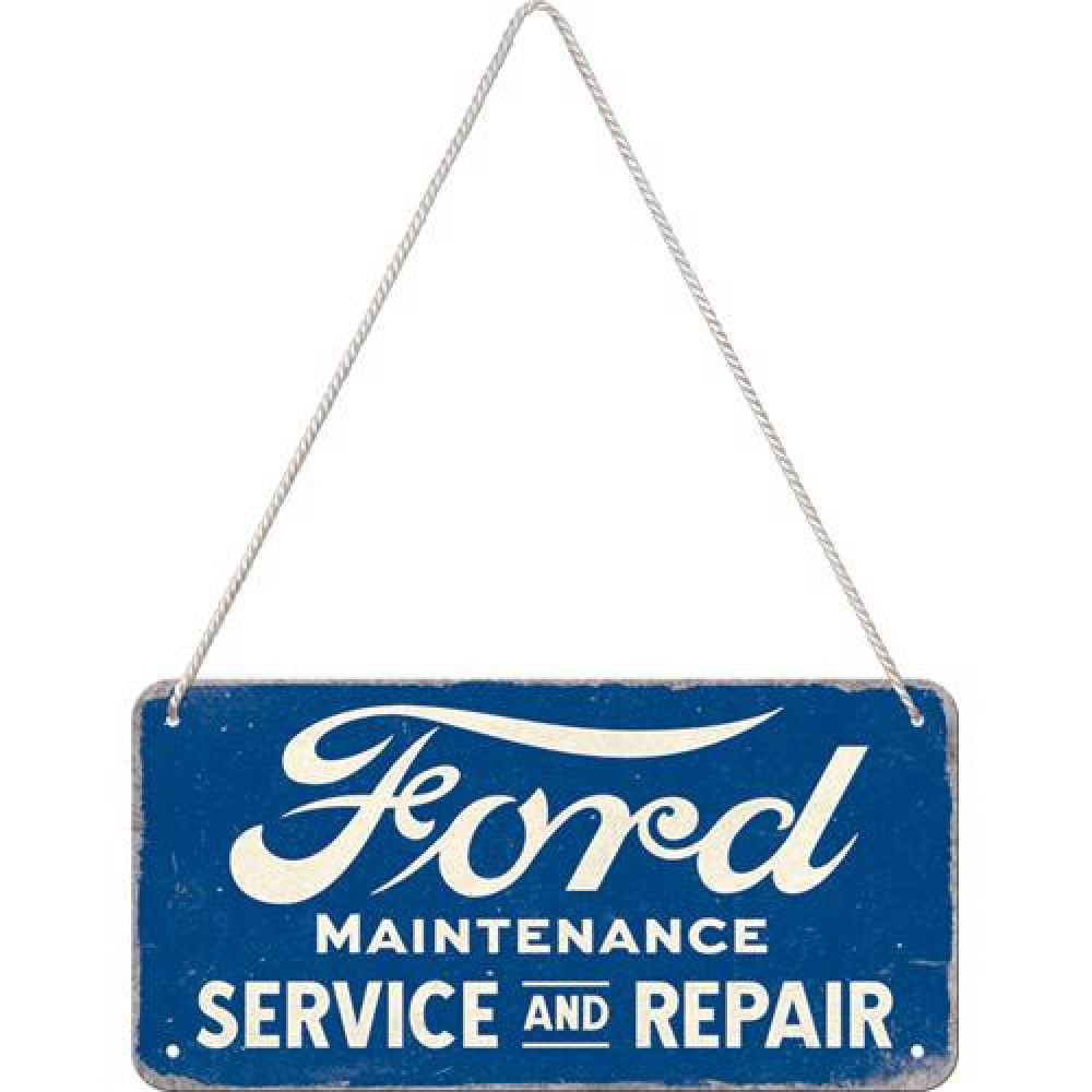 Placa metalica cu snur Ford - Service & Repair 10x20cm
