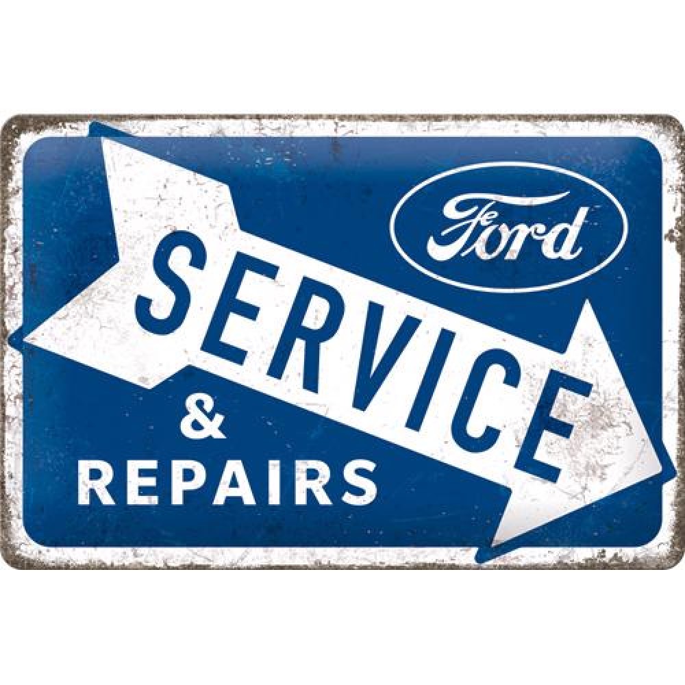 Placa metalica Ford - Service & Repairs 20x30 cm